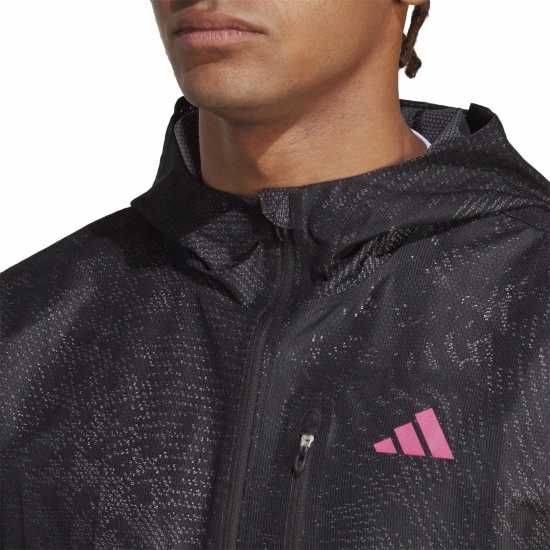 Adidas Мъжко Яке Adizero Engineered Membrane Jacket Mens Running Черно/Люкфук Мъжки грейки