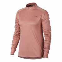 Nike Дамско Горнище За Бягане Half Zip Core Long Sleeve Running Top Ladies Pink Дамски тениски с яка