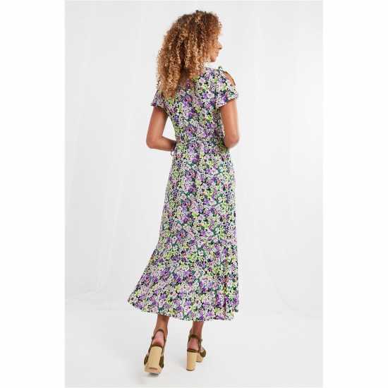 Средна Рокля Joe Browns Francesca Floral Frill Midi Dress  Дамски поли и рокли