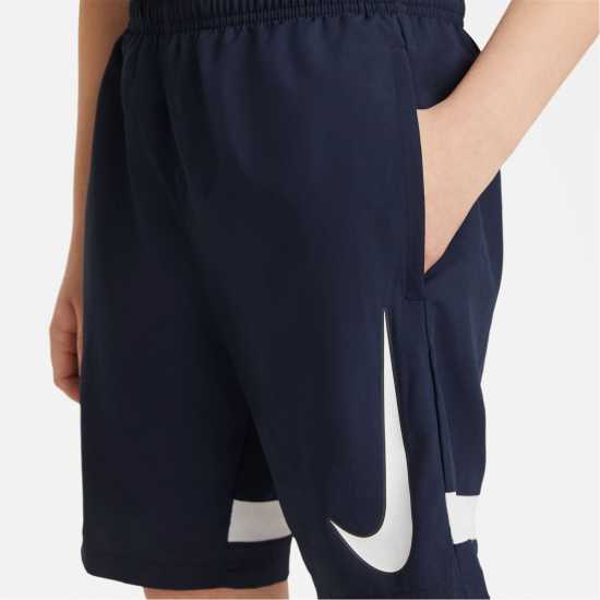 Nike Dri-FIT Academy Big Kids' Graphic Soccer Shorts Navy Детски къси панталони