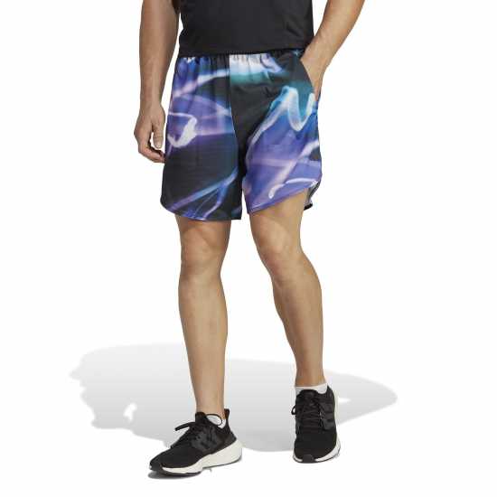 Adidas Дамски Къси Шорти За Тренировка Designed For Training Heat.rdy Hiit Allover Print Training Shorts  Мъжко облекло за едри хора