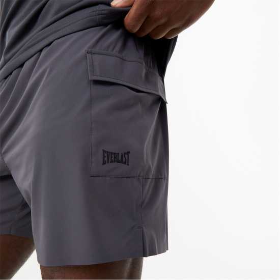 Мъжки Къси Панталони С Джобове Everlast 5-Inch Cargo Shorts Mens Акула Сиво Мъжко облекло за едри хора