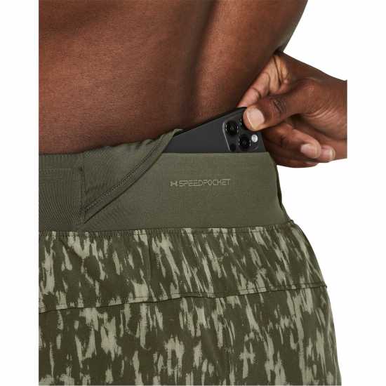 Under Armour Мъжки Шорти Launch Elite 5 Shorts Mens Зелено Атлетика