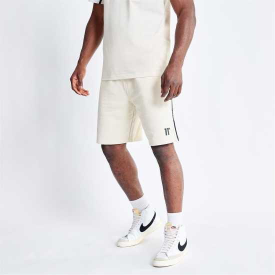 11 Degrees Block Taped Sweat Shorts - Coconut / Stone  