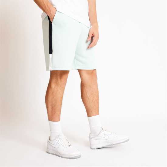 11 Degrees Triple Panel Sweat Shorts - Glacier Green / Black / White  