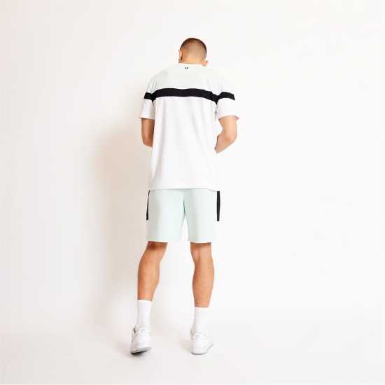 11 Degrees Triple Panel Sweat Shorts - Glacier Green / Black / White  