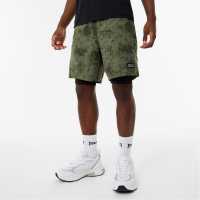 Everlast Мъжки Шорти 2-In-1 Shorts Mens Хаки печат Мъжко облекло за едри хора