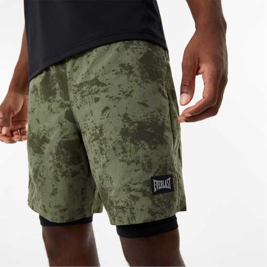 Everlast Мъжки Шорти 2-In-1 Shorts Mens Хаки печат Мъжко облекло за едри хора