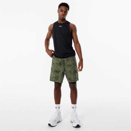 Everlast Мъжки Шорти 2-In-1 Shorts Mens Хаки печат Мъжко облекло за едри хора