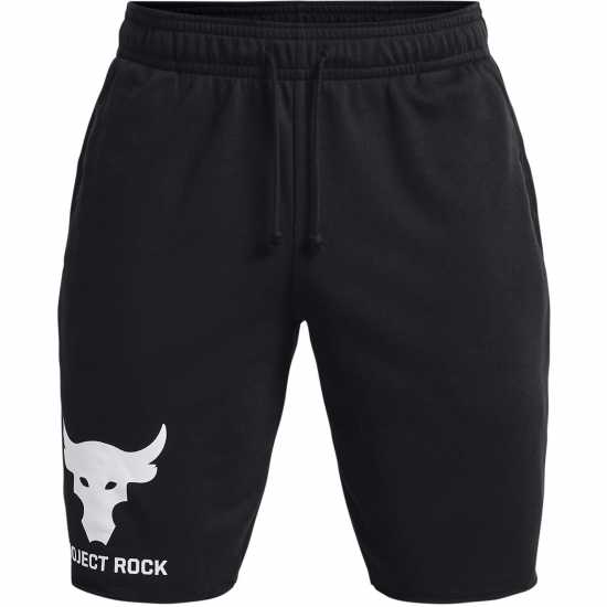 Under Armour Мъжки Къси Панталони За Фитнес Armour Pjt Rck Trry Tri Sts Fam Gym Short Mens Черно/Бяло Мъжко облекло за едри хора