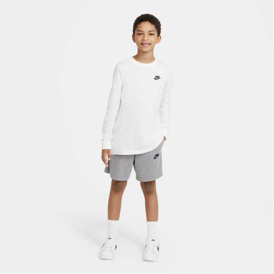 Nike Момчешки Къси Гащи Sportswear Jersey Shorts Junior Boys Сиво/Черно Детски къси панталони