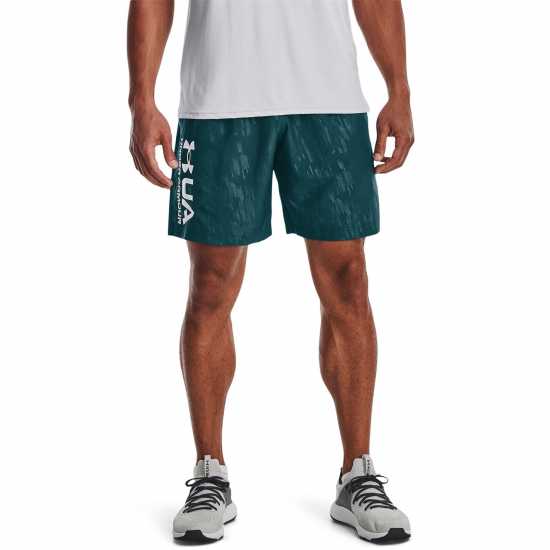 Under Armour Мъжки Шорти Woven Embossed Shorts Mens Green Мъжко облекло за едри хора