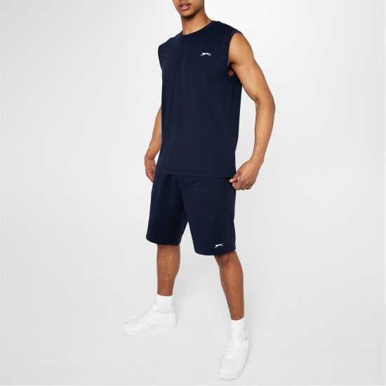 Slazenger Мъжки Шорти Полар Fleece Shorts Mens Морска синьо Мъжко облекло за едри хора