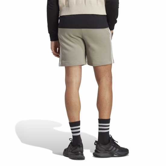 Adidas Мъжки Шорти Полар Essentials 3 Stripe Fleece Shorts Mens Сребристо Камък Мъжко облекло за едри хора