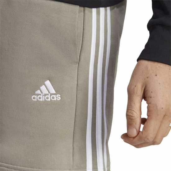 Adidas Мъжки Шорти Полар Essentials 3 Stripe Fleece Shorts Mens Сребристо Камък Мъжко облекло за едри хора