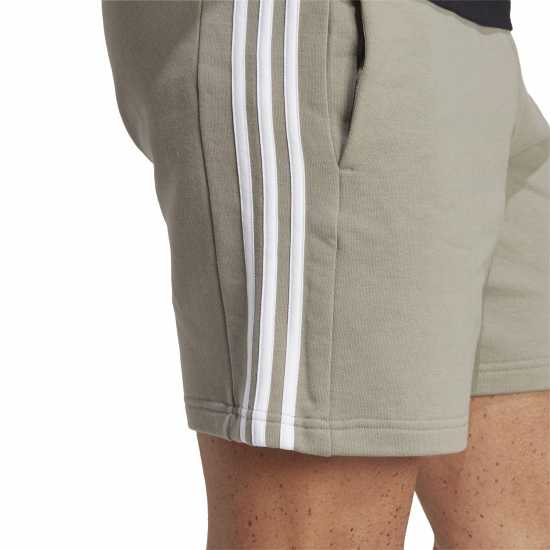 Adidas Мъжки Шорти Полар Essentials 3 Stripe Fleece Shorts Mens Сребристо Камък Мъжко облекло за едри хора