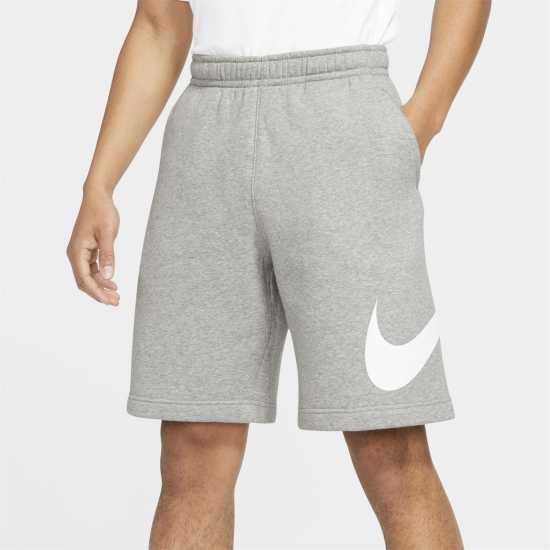 Nike Sportswear Club Men's Graphic Shorts Dk Grey/White Мъжко облекло за едри хора