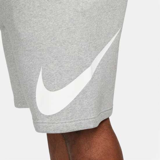 Nike Sportswear Club Men's Graphic Shorts Dk Grey/White Мъжко облекло за едри хора