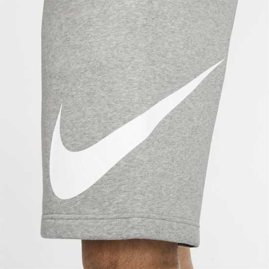 Nike Sportswear Club Men's Graphic Shorts Dk Grey/White Мъжко облекло за едри хора