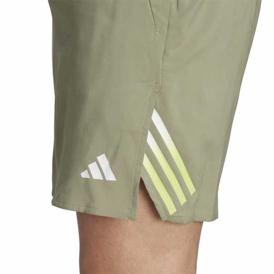 Adidas Дамски Къси Шорти За Тренировка Train Icons 3-Stripes Training Shorts Сребро/Лайм Мъжко облекло за едри хора