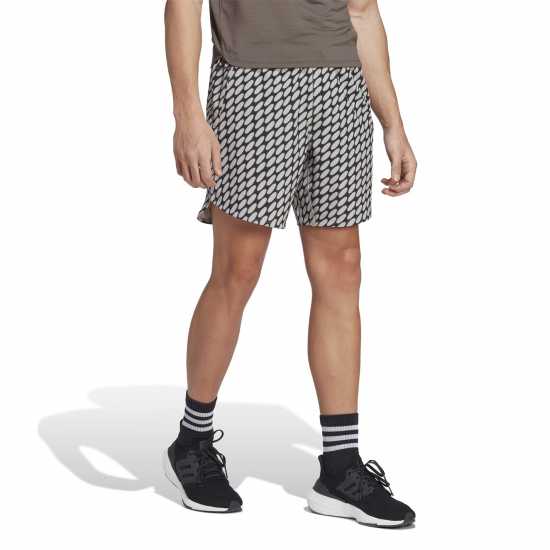 Adidas Мъжки Къси Панталони За Фитнес X Marimekko Designed For Training Shorts Me Gym Short Mens Кафяво/черно Мъжко облекло за едри хора