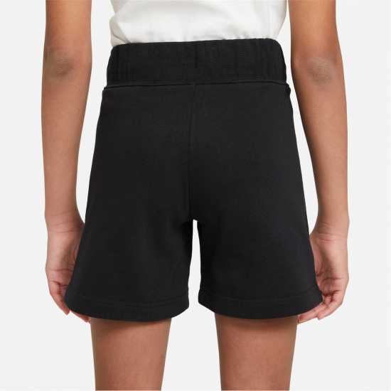 Nike Sportswear Club Big Kids' (Girls') French Terry Shorts Черно/Бяло Детски къси панталони