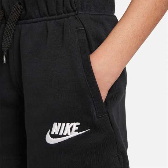 Nike Sportswear Club Big Kids' (Girls') French Terry Shorts Черно/Бяло Детски къси панталони