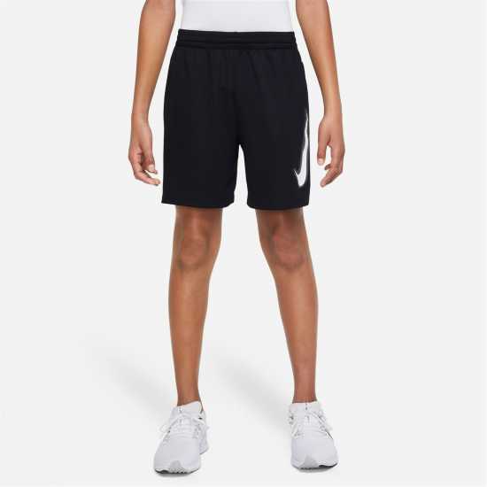 Nike Multi Big Kids' (Boys') Dri-FIT Graphic Training Shorts Черно Детски къси панталони