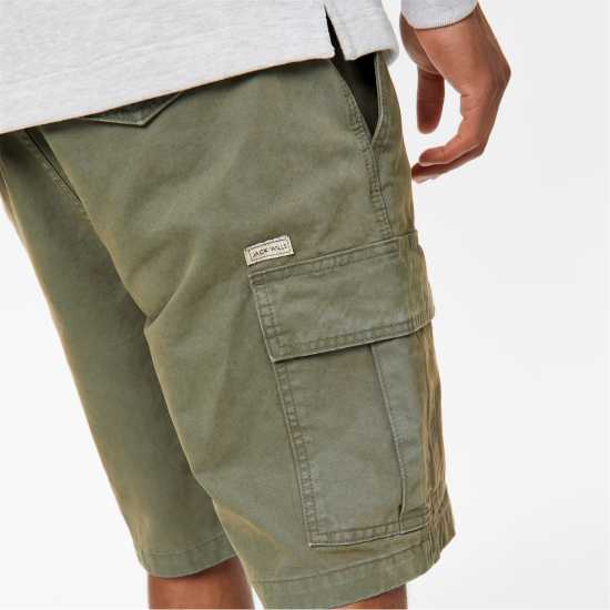 Jack Wills Twill Cargo Shorts Хаки Мъжко облекло за едри хора