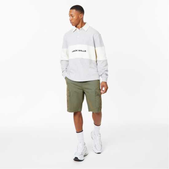 Jack Wills Twill Cargo Shorts Хаки Мъжко облекло за едри хора