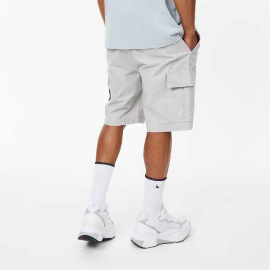 Jack Wills Twill Cargo Shorts Хладно сиво Мъжко облекло за едри хора