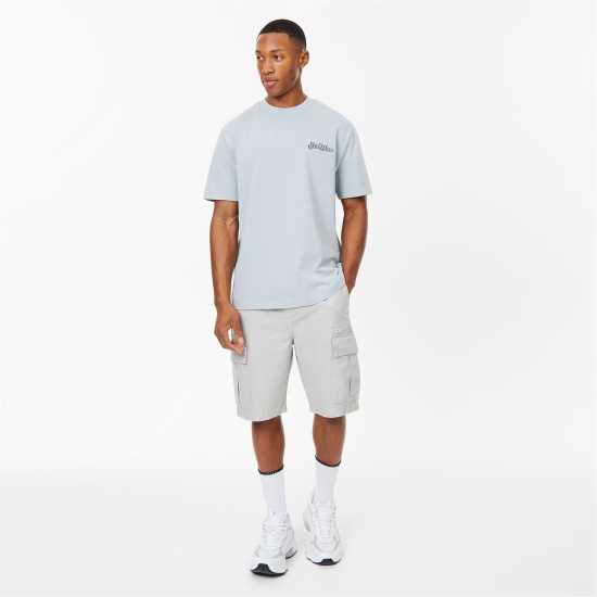 Jack Wills Twill Cargo Shorts Хладно сиво Мъжко облекло за едри хора