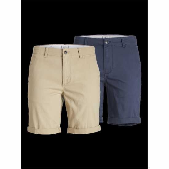 Jack And Jones 2-Pack Dave Chino Short Mens Тан/Морско синьо Мъжки панталони чино