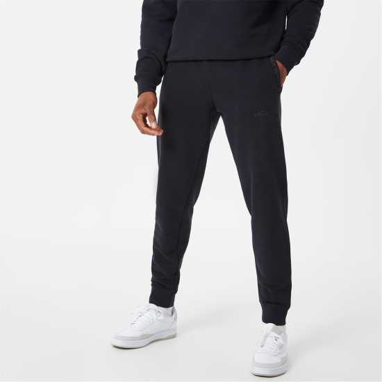 Jack Wills Jacquard Logo Joggers Черно Мъжко облекло за едри хора