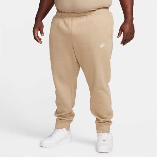 Nike Мъжко Долнище За Джогинг Sportswear Club Fleece Jogging Pants Mens Хаки/Бяло 