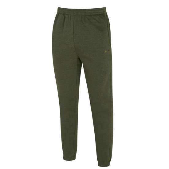 Slazenger Мъжко Долнище За Джогинг Cuffed Fleece Jogging Pants Mens Khaki Marl Мъжко облекло за едри хора