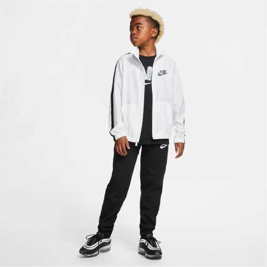 Nike Sportswear Club Fleece Joggers Junior Boys Черно/Черно/Бяло 