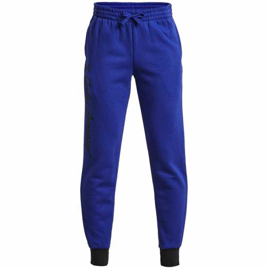 Under Armour Armour Ua Rival Fleece Script Jgrs Joggers Boys Blue Детски долнища на анцуг