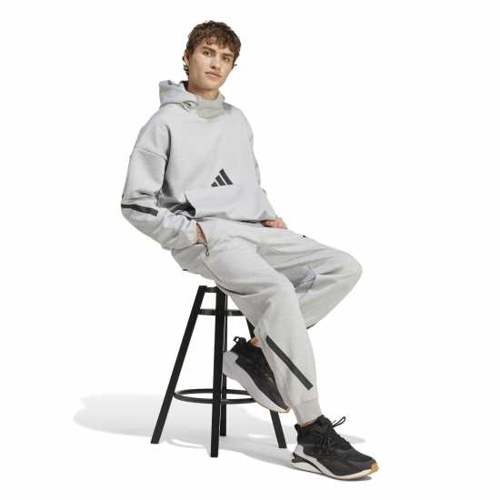 Adidas Мъжки Анцуг Z.n.e. Tracksuit Bottoms Mens Сива Хизър Мъжки меки спортни долнища