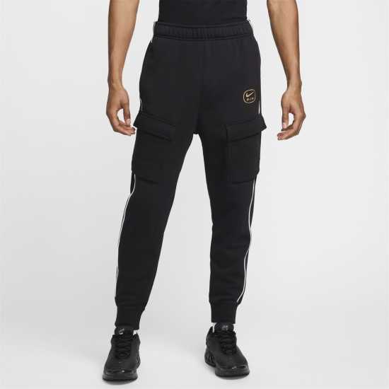 Nike Nsw Sw Air Cargo Pant Flc Bb Черно/Злато Мъжко облекло за едри хора