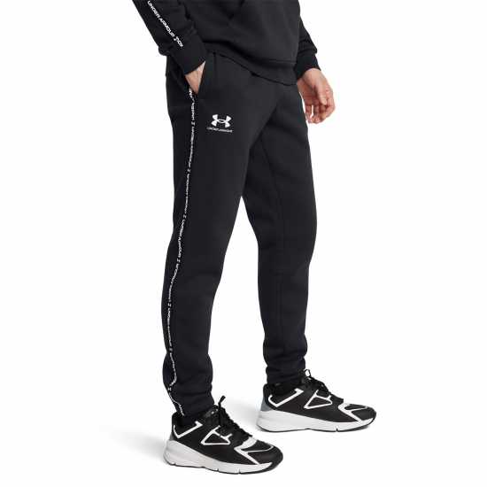 Under Armour Мъжко Спортно Долнище Icon Fleece Taping Joggers Mens Черно 