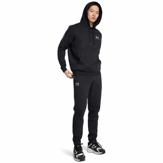 Under Armour Мъжко Спортно Долнище Icon Fleece Taping Joggers Mens Черно 