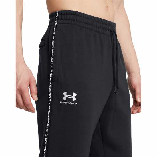 Under Armour Мъжко Спортно Долнище Icon Fleece Taping Joggers Mens Черно 