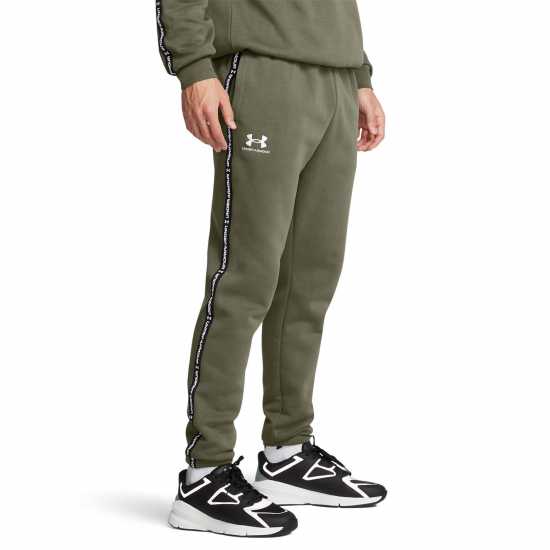 Under Armour Мъжко Спортно Долнище Icon Fleece Taping Joggers Mens Зелено Мъжки меки спортни долнища