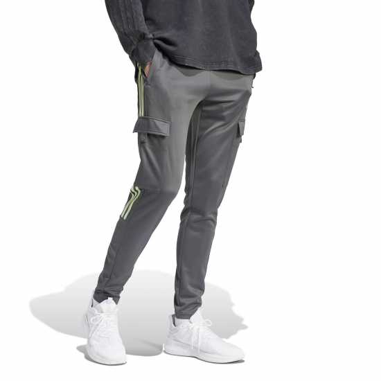 Adidas Мъжки Анцуг Trio Cargo Tracksuit Bottoms Mens Сиво/Зелено Искра Мъжко облекло за едри хора