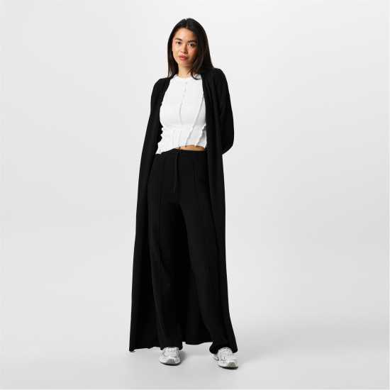 Плетена Жилетка Jack Wills Maxi Length Cardigan Черно Дамски пуловери и жилетки