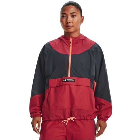 Under Armour Rush Anorak Ld99 Червено Дамски суичъри и блузи с качулки