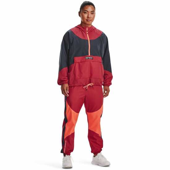 Under Armour Rush Anorak Ld99 Червено Дамски суичъри и блузи с качулки