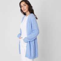 Плетена Жилетка Fluffy Cardigan Blue Дамски пуловери и жилетки