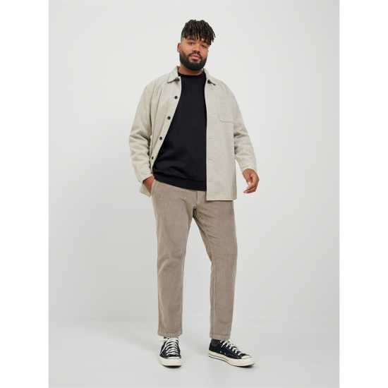 Jack And Jones Мъжки Пуловер Обло Деколте Bradley Crew Sweater Mens Plus Size Черно Мъжко облекло за едри хора